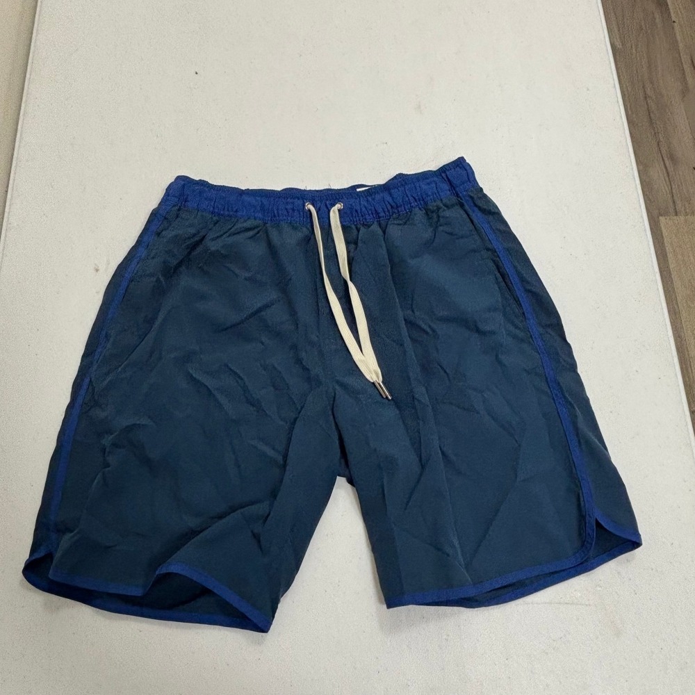 Fair Harbor Mens Bayberry Trunk Navy Blue Swim Shorts Size L Recycled Polyester